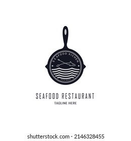 seafood restaurant logo template design for brand or company and other