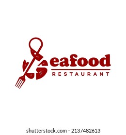 Tipografía del logo del restaurante de marisco. Imagen de la gamba roja, acuarela. Tarjeta de visita.