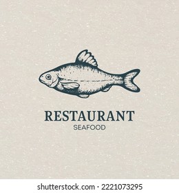 Seafood restaurant logo. Vector illustration 