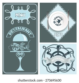 Seafood restaurant menu title pages