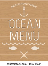 Seafood restaurant menu. Vector, EPS10.