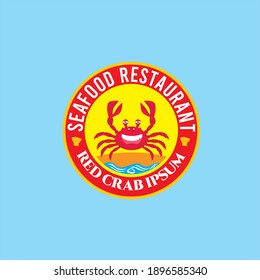 Seafood restaurant Red Crab logo vector design