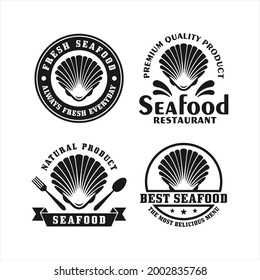 Seafood restaurant shell fish logo Collection
