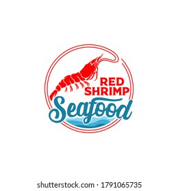 Seafood Restaurant Shrimp Logo Tempalte Vector