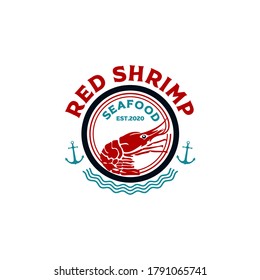 Seafood Restaurant Shrimp Logo Tempalte Vector