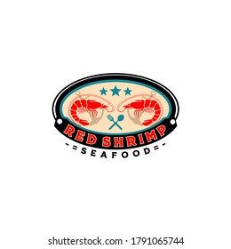 Seafood Restaurant Shrimp Logo Tempalte Vector