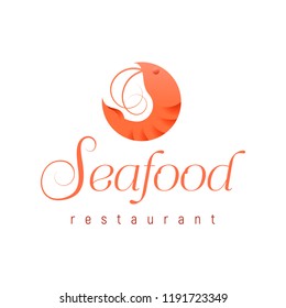 Seafood restaurant and shrimp logo vector. Modern logo for restaurant