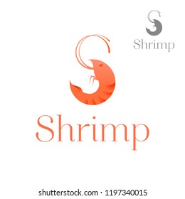 Seafood Restaurant And Shrimp Logo Vector. Shrimp In The Form Of A Letter S. Modern Logo