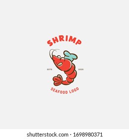 Seafood Restaurant, Shrimp, Prawn Logo Vector Design