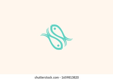 Seafood restaurant symbol, icon sign and logo. Fish vector illustrations for bistro or seaside inn. Great view for fish business.