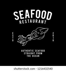 Seafood Restaurant Textdesign Vektor