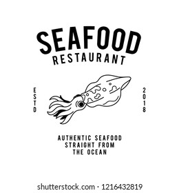 Seafood restaurant text design vector