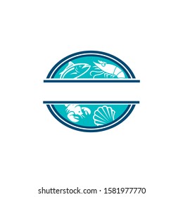 Seafood restaurant vector logo design. Seafood best quality logo. For market, shops and your design vector illustration.	

