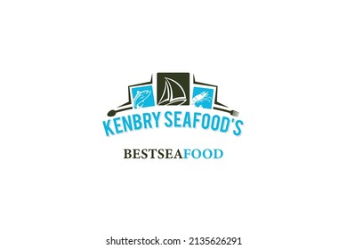 Seafood restaurant vector logo design. Seafood best quality logo. For market, shops and your design vector illustration.