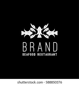 Seafood restaurant vector logo design template