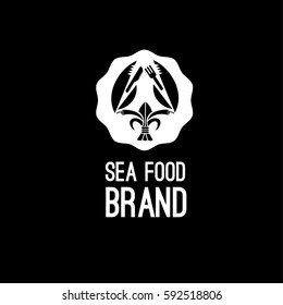 Seafood restaurant vector logo design template