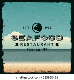 seafood restaurant vintage emblem. logotype template