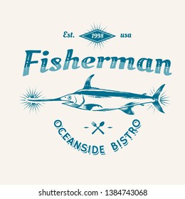 Vintage-Logo des Seafood-Restaurants