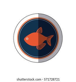Seafood round stamp icon vector illustration graphic design