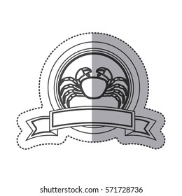 Seafood round stamp icon vector illustration graphic design