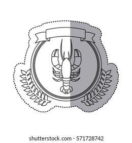 Seafood round stamp icon vector illustration graphic design