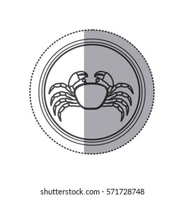 Seafood round stamp icon vector illustration graphic design