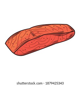 marisco salmonete menú pescado gourmet icono fresco imagen aislada ilustración vectorial