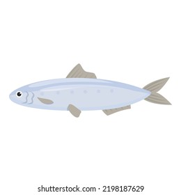 Seafood sardine icon cartoon vector. Ocean food. Sea animal