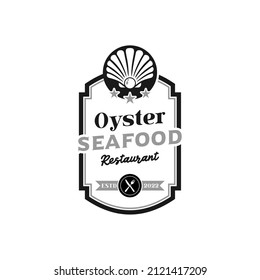 Seafood Seashell Pearl Oyster Scallop Shell Oyster Cockle Clam Mussel Logo Restaurant Simple Design