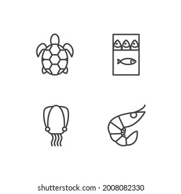 seafood set icon, seafood office set sign icon, vector illustration