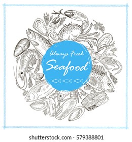 Seafood set sketch