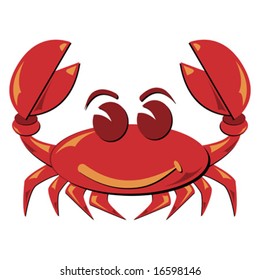 Seafood. Shellfish. Crab illustration isolated over white.