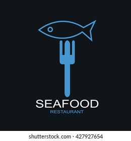 Seafood shop logo,Vector set of seafood labels and signs