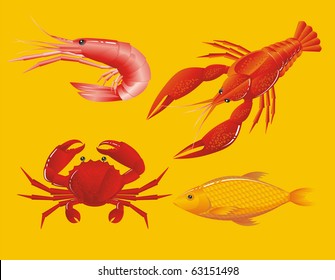 Seafood: shrimp, crawfish, crab and fish