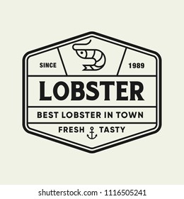 Seafood shrimp for restaurant line logo design. Vector icon illustration modern simple line logo
