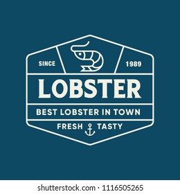 Seafood shrimp for restaurant line logo design. Vector icon illustration modern simple line logo
