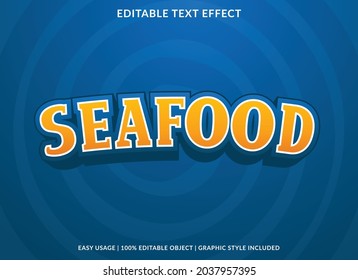 seafood text effect editable template use for business logo and brand