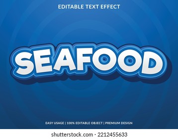 seafood text effect template use for business logo and brand