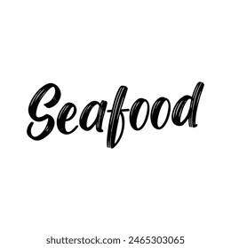 seafood text on white background.