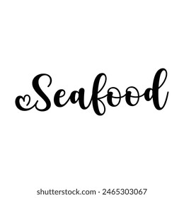 seafood text on white background.