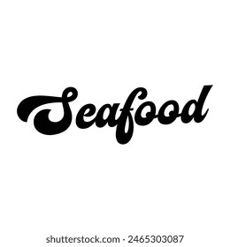 texto de mariscos sobre fondo blanco.