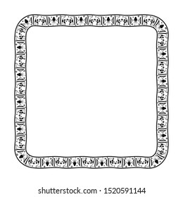 seafood theme box or rectangular frames, frames for young children, animal picture frames with black and isolated white background.