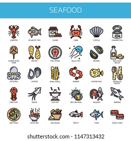 Seafood , Thin Line and Pixel Perfect Icons