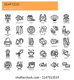 Seafood , Thin Line and Pixel Perfect Icons