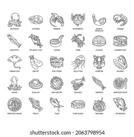 Seafood, Thin Line and Pixel Perfect Icons