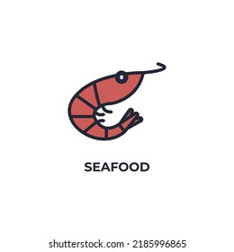 seafood vector icon. Colorful flat design vector illustration. Vector graphics