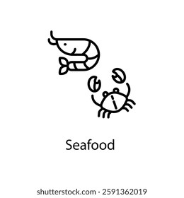 Seafood vector icon stock illustration