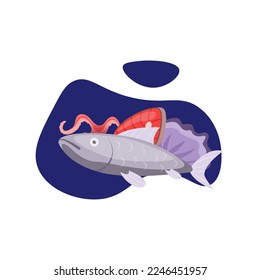 seafood vector illustration, graphic design.