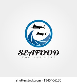 Seafood vector logo design,food icon