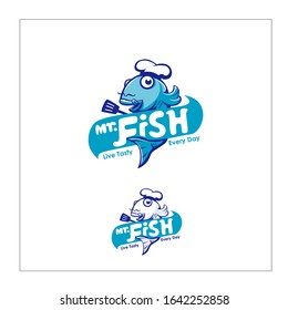 seafood vector logo. fish, fishing or restaurant icon